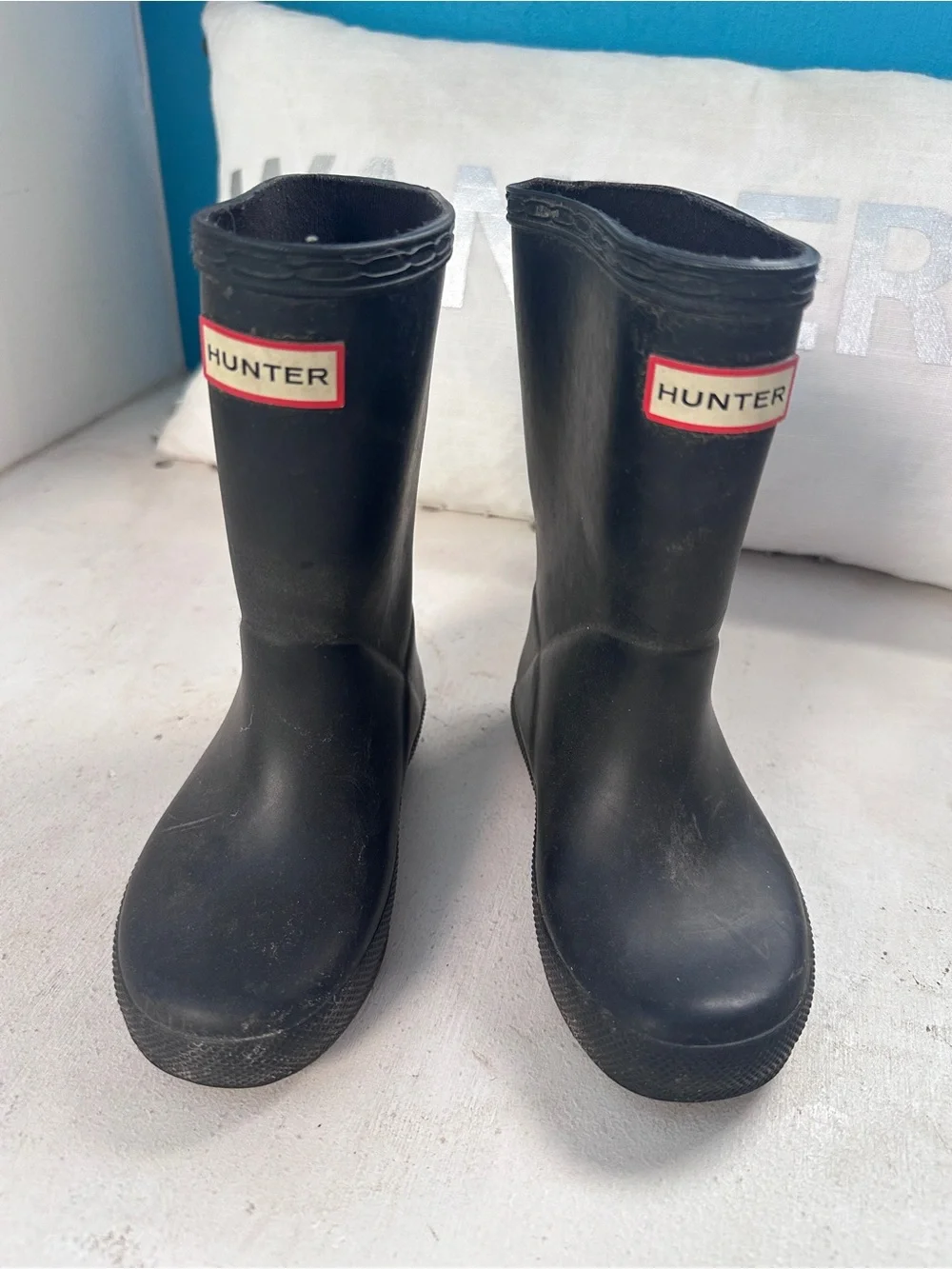 Hunter Kids Matte Black Rubber Rain Boots